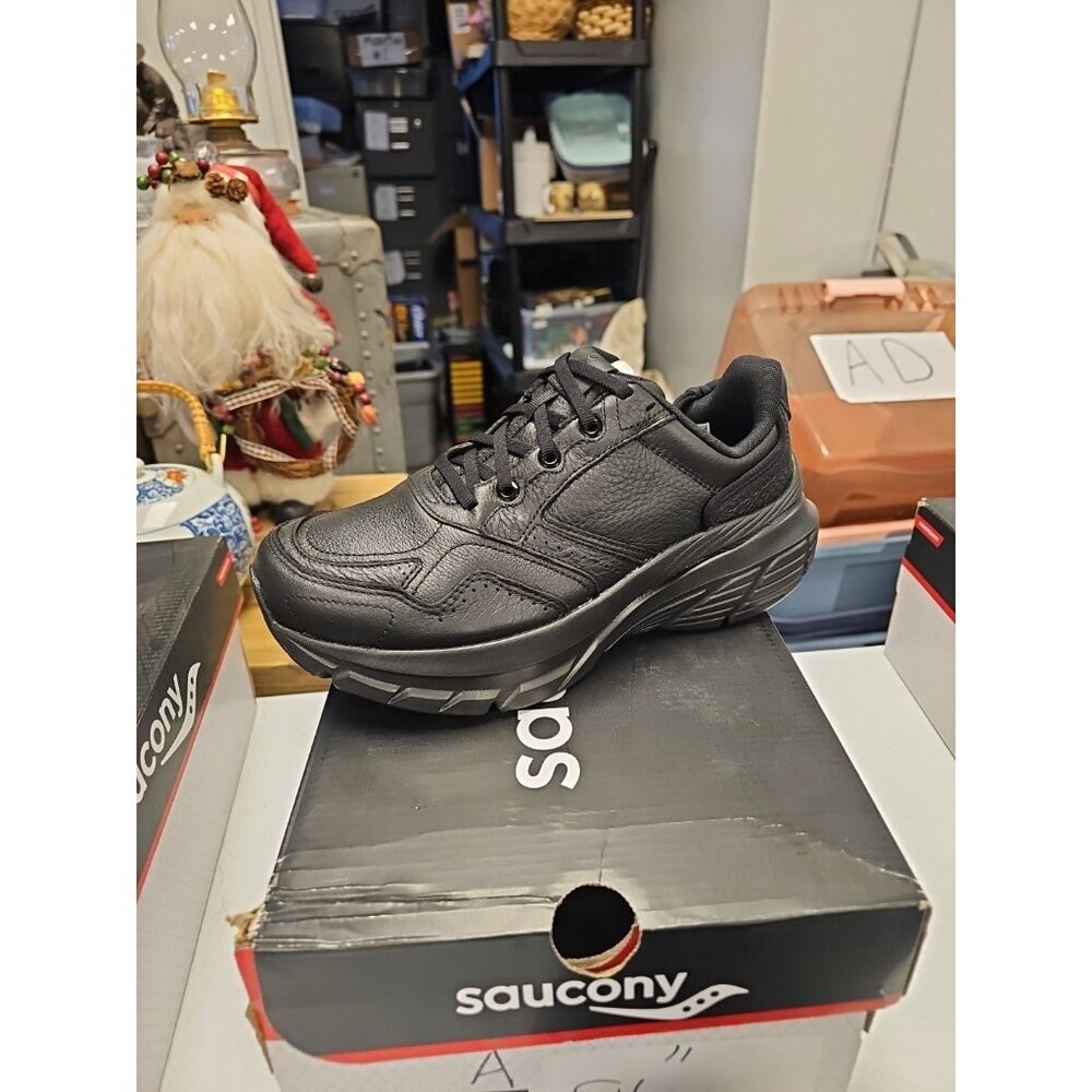 SAUCONY WOMEN'S GUIDE METRO LE LEATHER MAX CUSHION‎  WALKING Sz 10 XW BLACK NEW - Picture 8 of 9